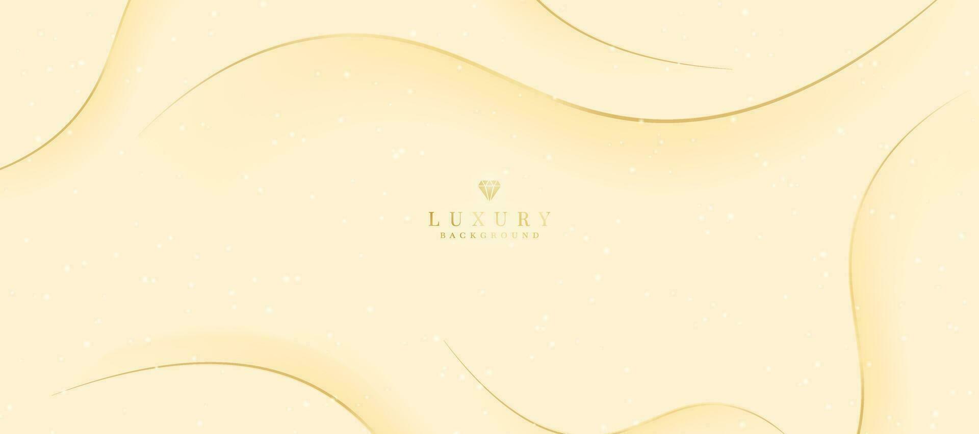 luxe achtergrond met schitteren gouden kromme lijnen elementen vector