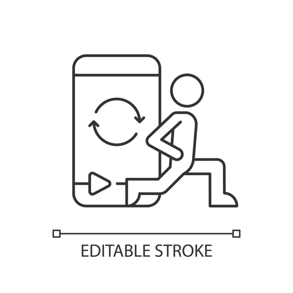 online fitness circuit training lineaire pictogram. vector