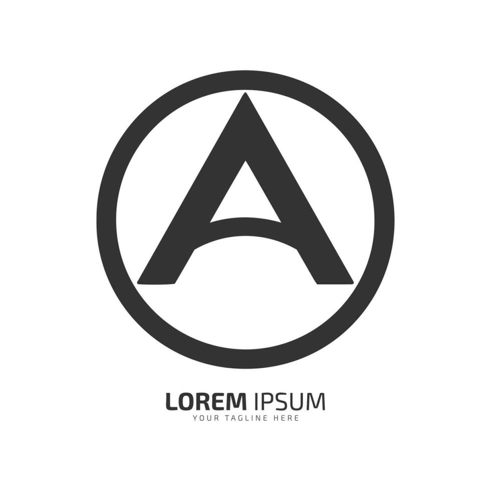 minimaal en abstract logo van een icoon een vector in cirkel silhouet geïsoleerd