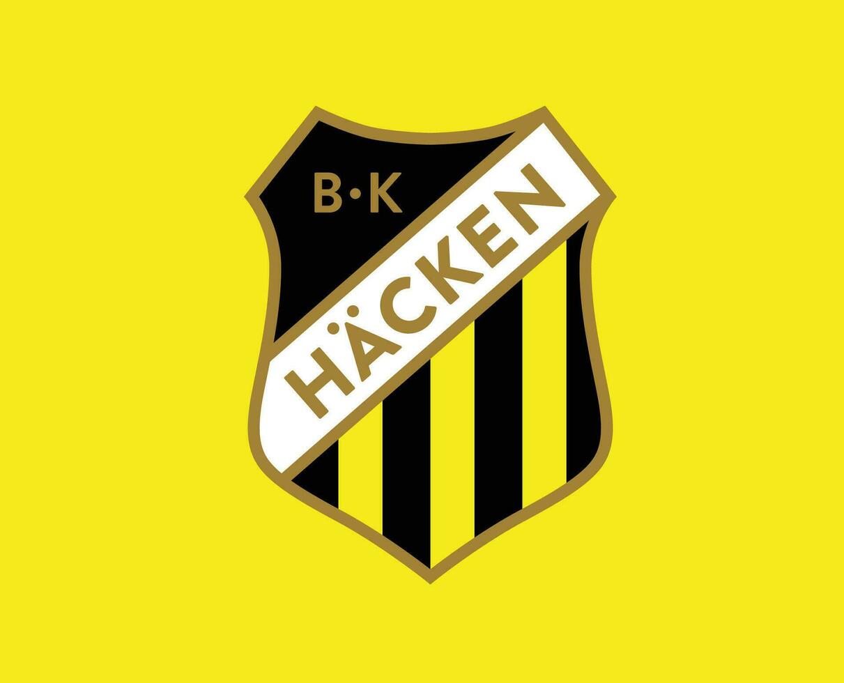 bk hacken club logo symbool Zweden liga Amerikaans voetbal abstract ontwerp vector illustratie met geel achtergrond