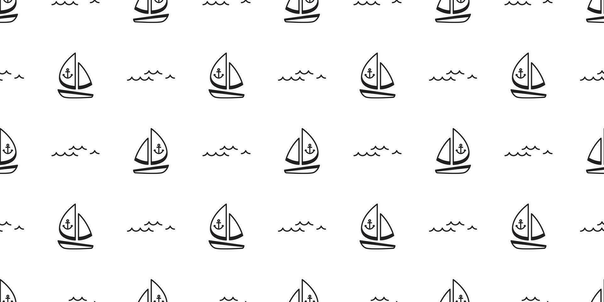 boot naadloos patroon vector jacht piraat anker roer maritiem nautische zee oceaan Golf sjaal geïsoleerd herhaling behang tegel achtergrond tekening ontwerp