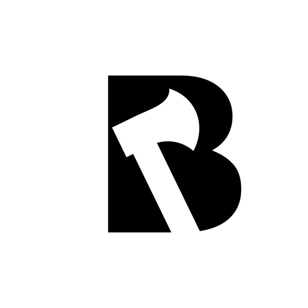 hoofdletter b met bijl eerste logo concept sjabloon vector illustratie ontwerp geïsoleerde background