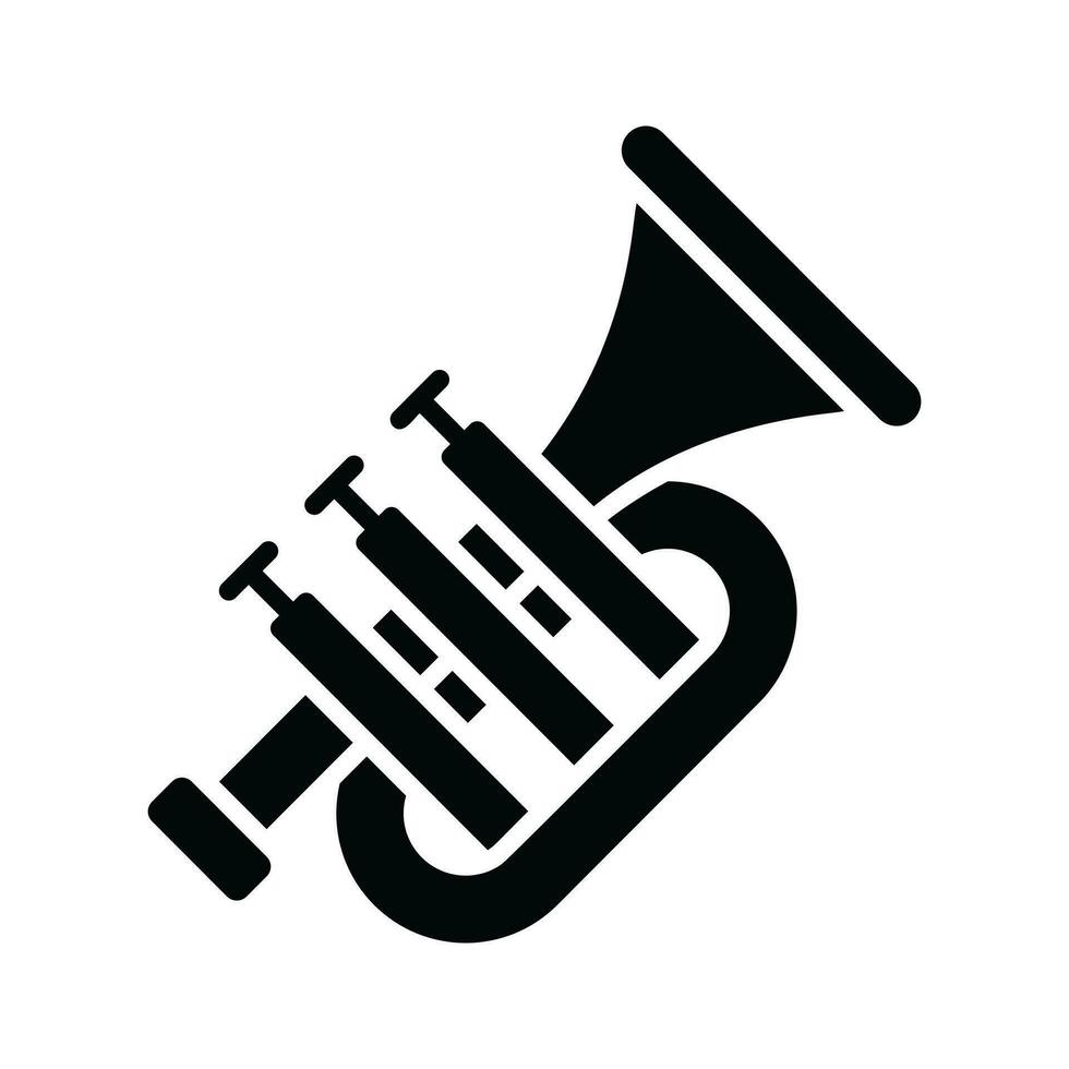 trompet icoon in modieus stijl, muziek- instrument, musical kunst en samenstelling thema vector illustratie