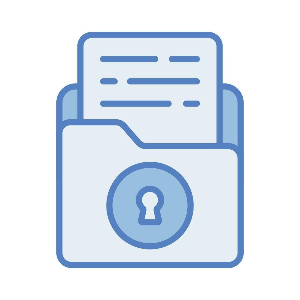 beveiligen vertrouwelijk het dossier mappen, met papier documenten veiligheid vector icoon