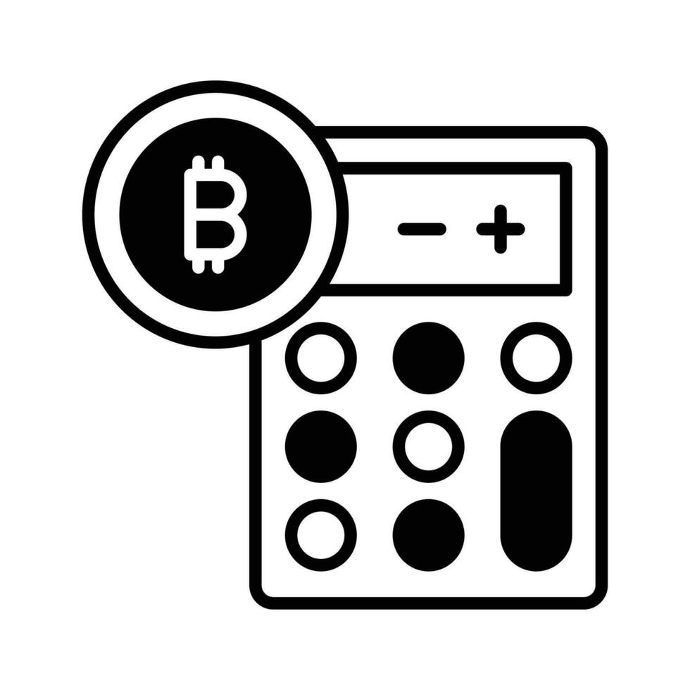 controleren deze verbazingwekkend bitcoin rekenmachine vector ontwerp, aanpasbare icoon