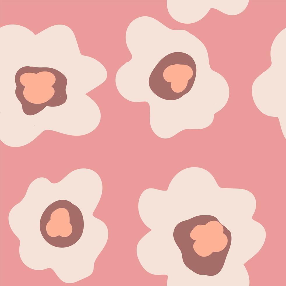 abstracte trendy bloemen op roze achtergrond. vector illustratie