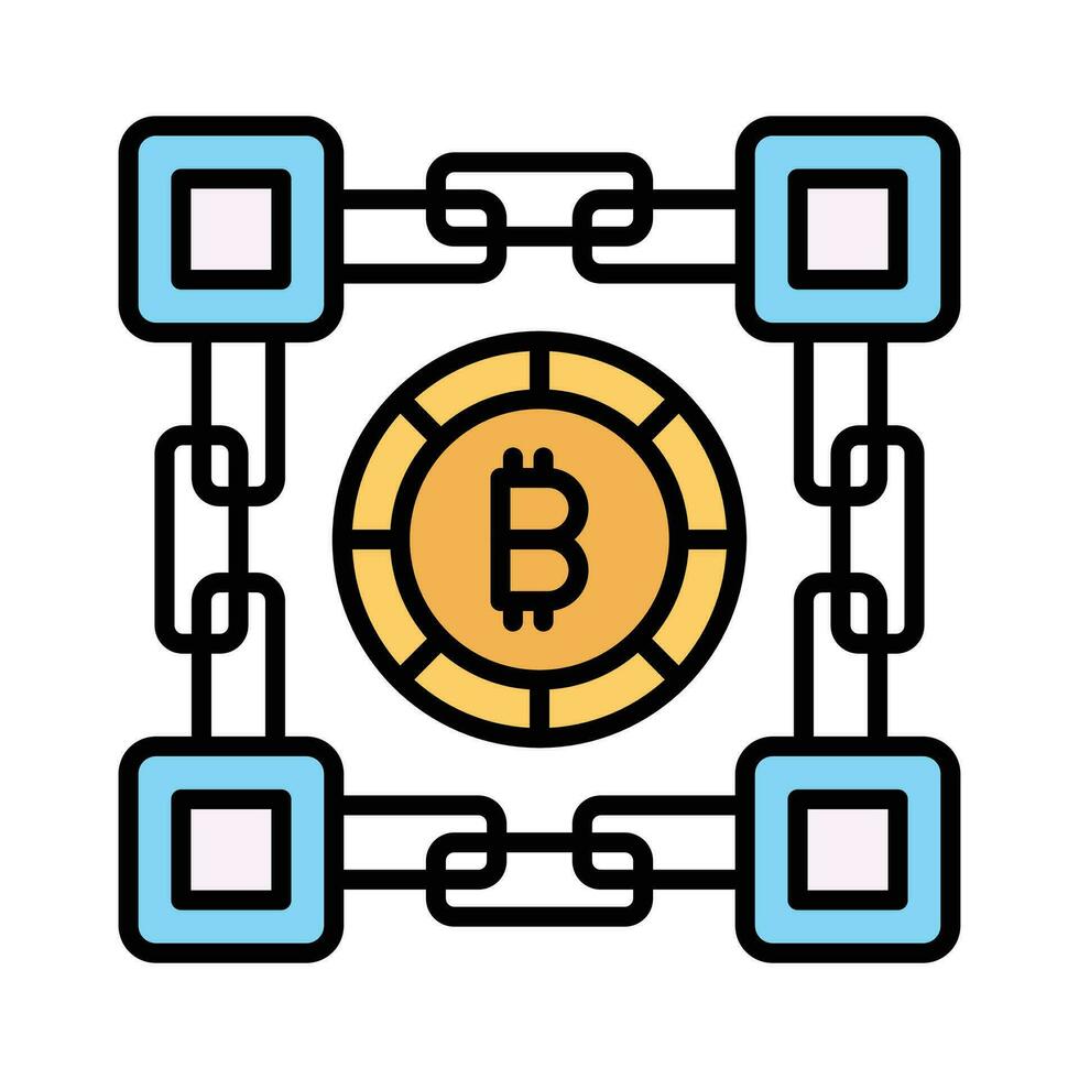 bitcoin blockchain vector ontwerp geïsoleerd Aan wit achtergrond