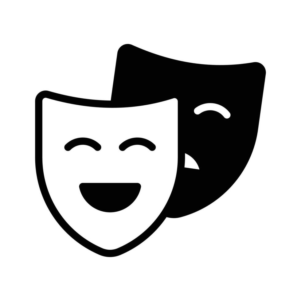 gezicht maskers, theater maskers thema partij icoon in modern stijl, gemakkelijk naar gebruik vector