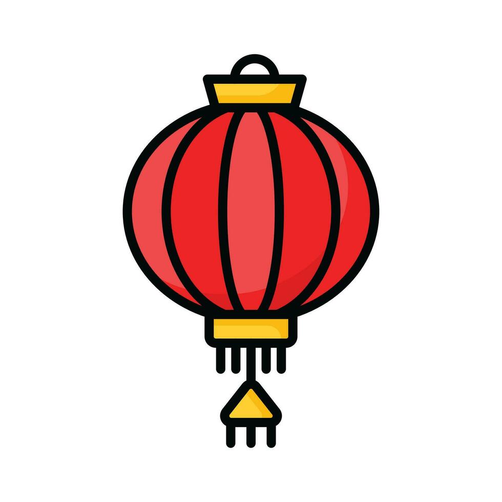 traditioneel Chinese lantaarn, Chinese papier lantaarn, decoratie accessoire, icoon van lantaarn vector