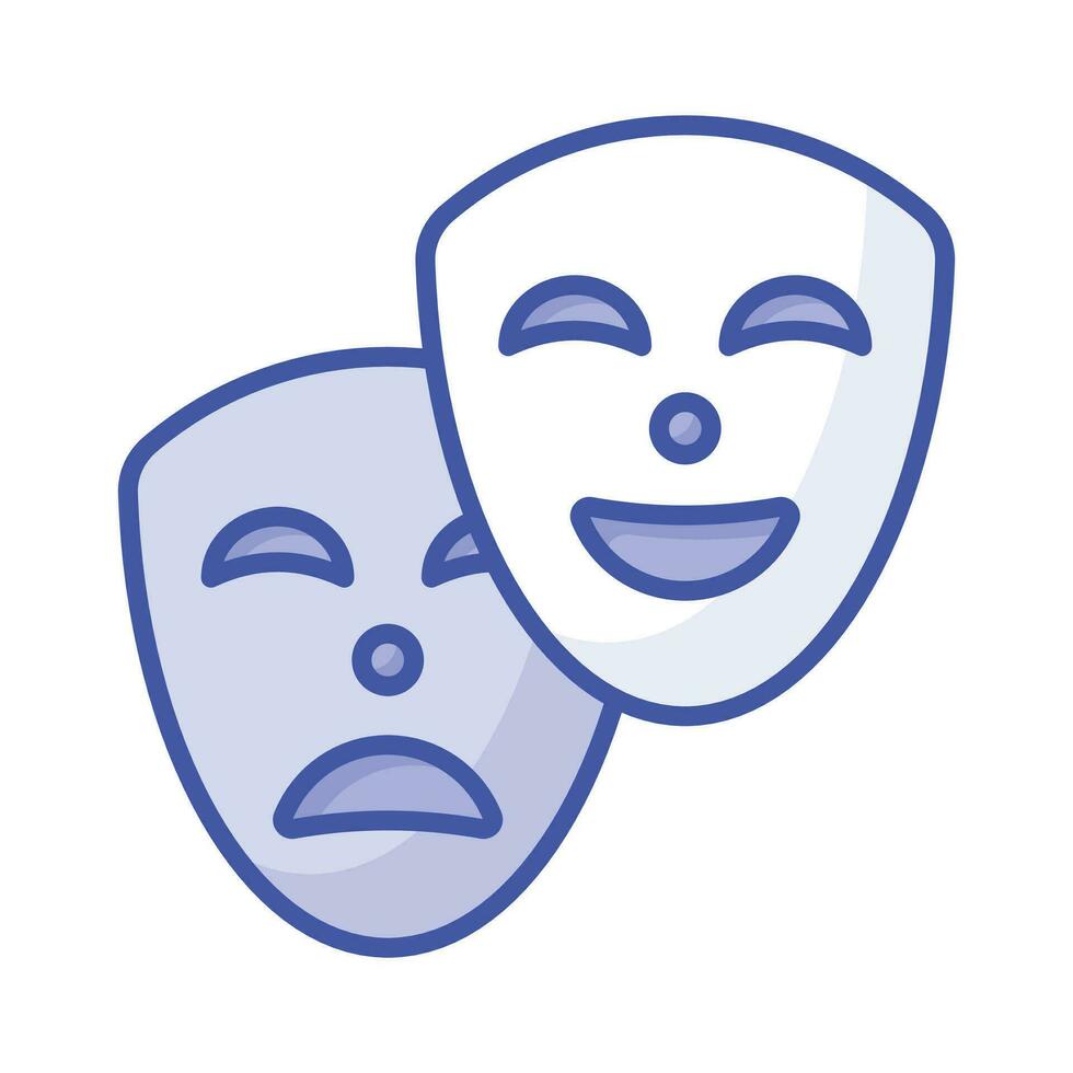 gezicht maskers, theater maskers thema partij icoon in modern stijl, gemakkelijk naar gebruik vector