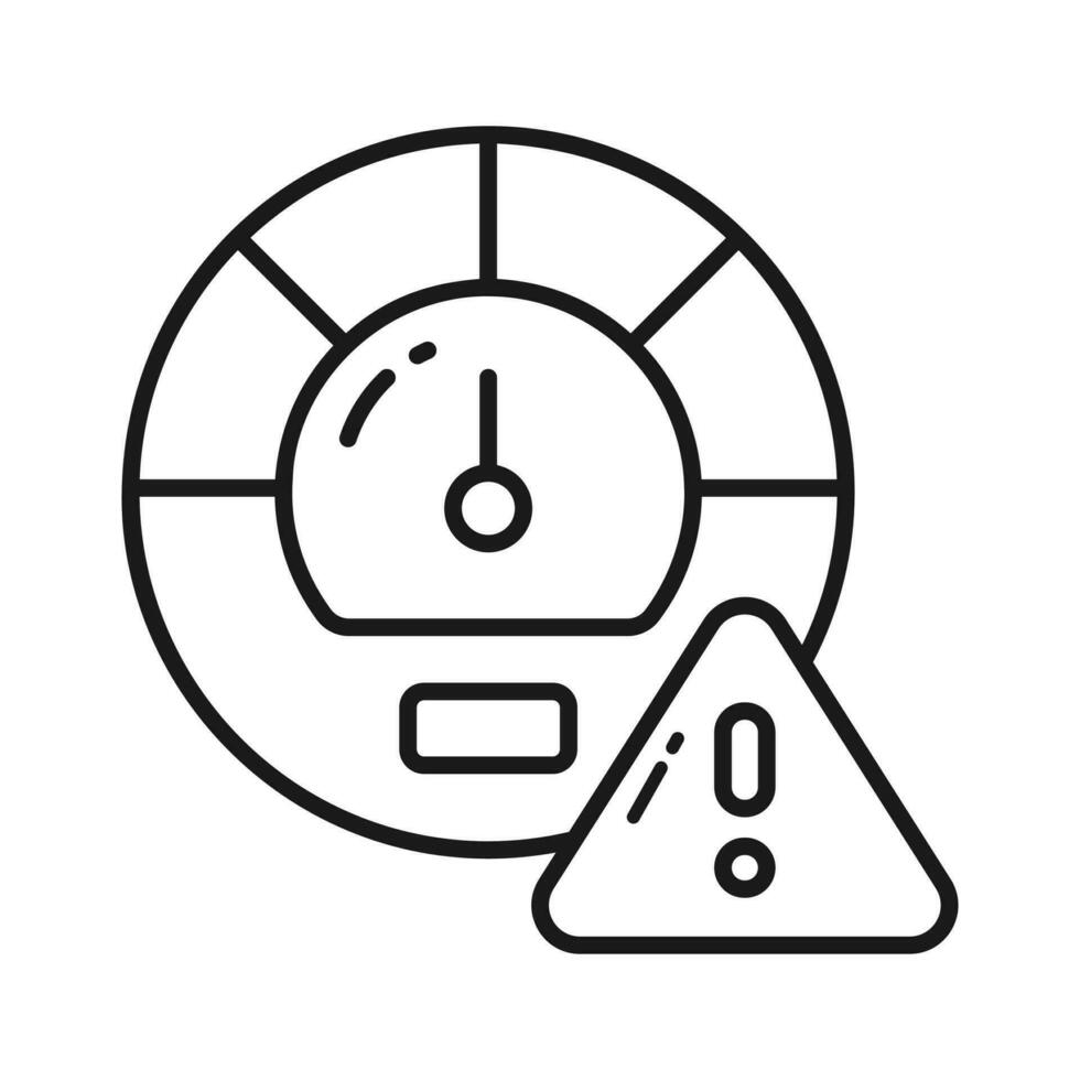 snelheidsmeter met uitroep Mark beeltenis snelheid begrenzing vector ontwerp, geïsoleerd Aan wit achtergrond