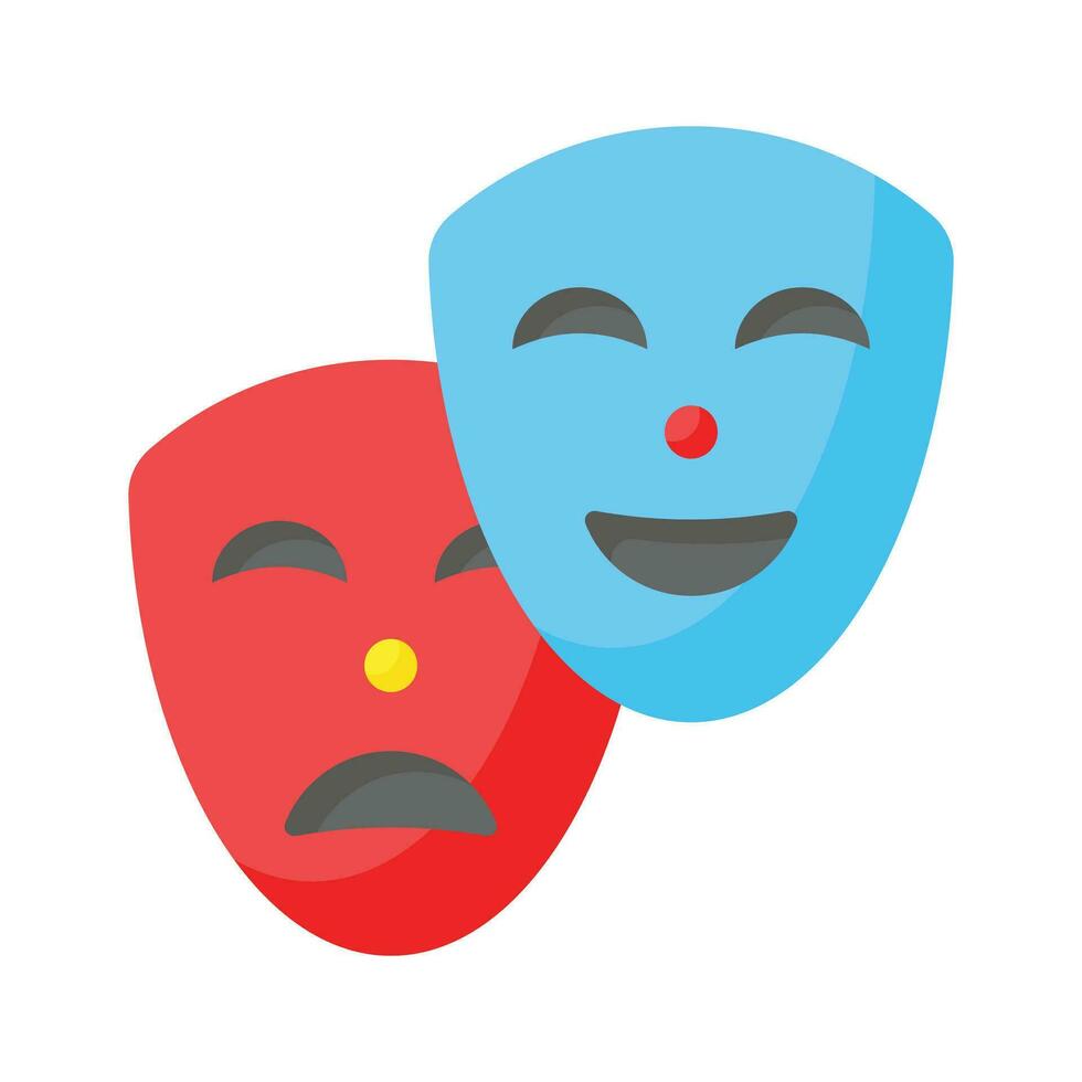 gezicht maskers, theater maskers thema partij icoon in modern stijl, gemakkelijk naar gebruik vector