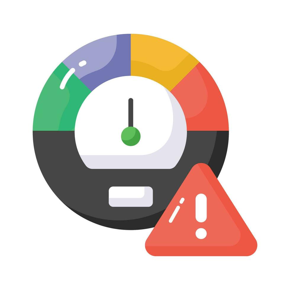 snelheidsmeter met uitroep Mark beeltenis snelheid begrenzing vector ontwerp, geïsoleerd Aan wit achtergrond