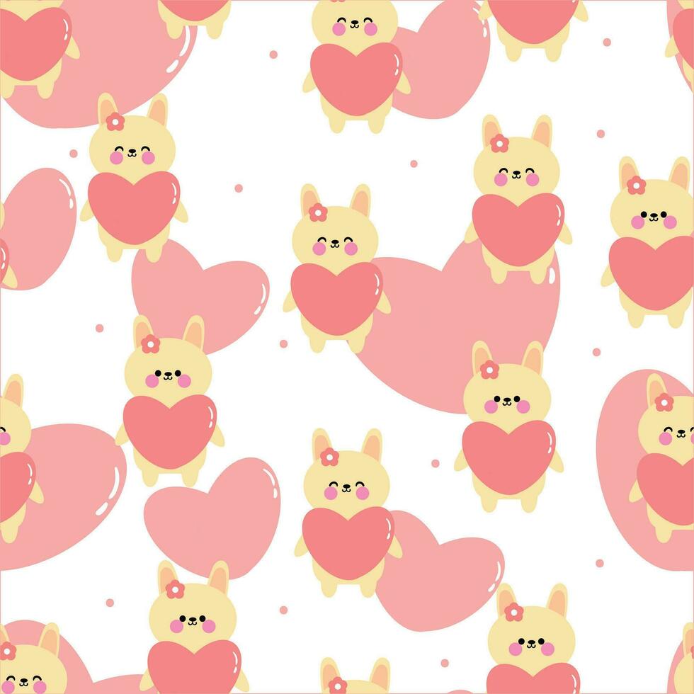 naadloos schattig konijn patroon voor kleding stof afdrukken, textiel, geschenk omhulsel papier. kleurrijk vector voor kinderen, vlak stijl
