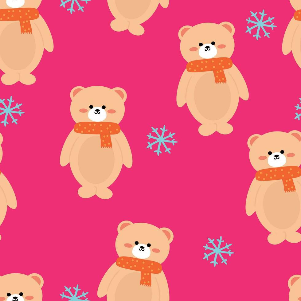 naadloos patroon van schattig bears en winter elementen voor kleding stof afdrukken, textiel, geschenk omhulsel papier. kleurrijk vector voor kinderen, vlak stijl