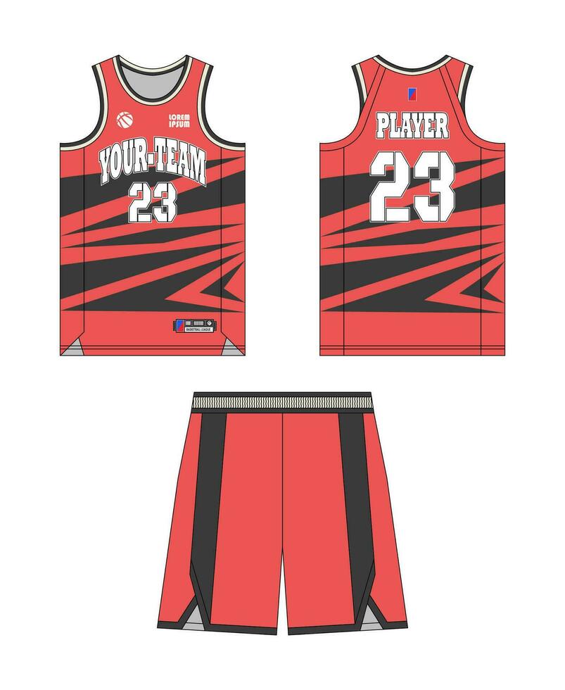 basketbal Jersey sjabloon ontwerp, basketbal uniform mockup ontwerp, vector sublimatie sport- kleding ontwerp, Jersey basketbal ideeën.