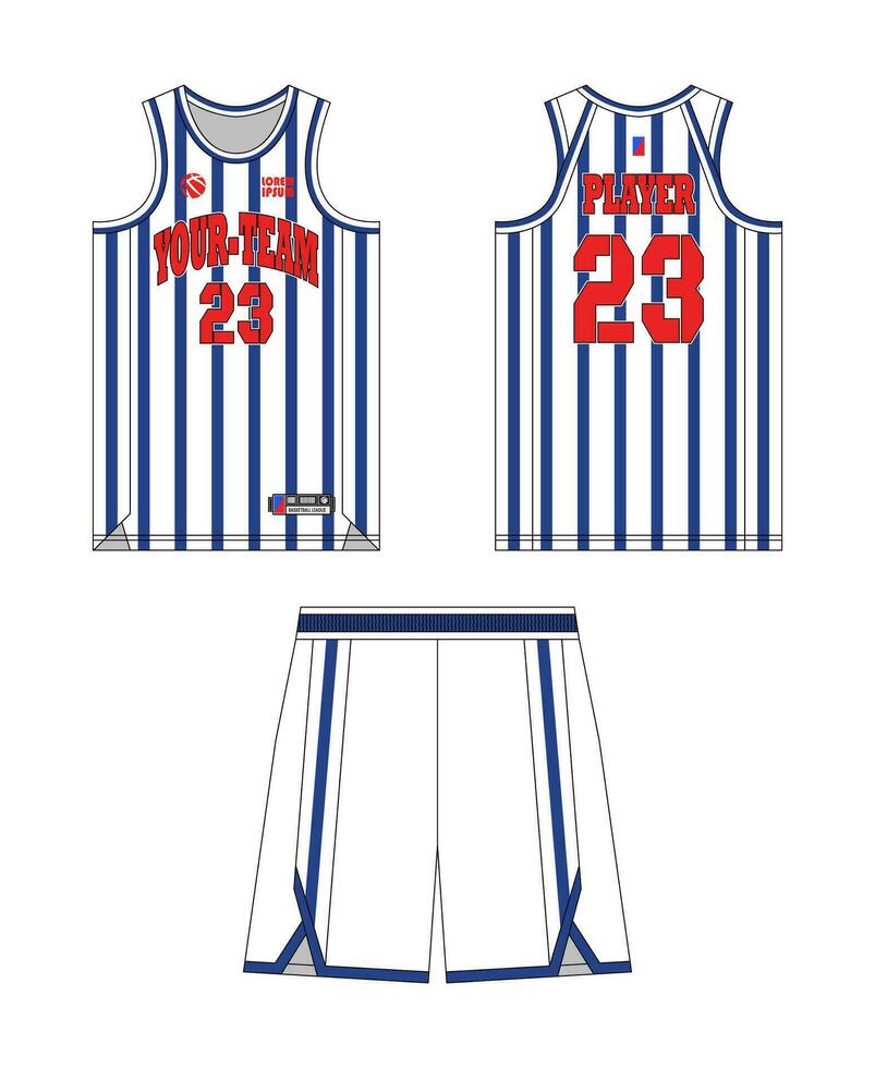 basketbal Jersey sjabloon ontwerp, basketbal uniform mockup ontwerp, vector sublimatie sport- kleding ontwerp, Jersey basketbal ideeën.