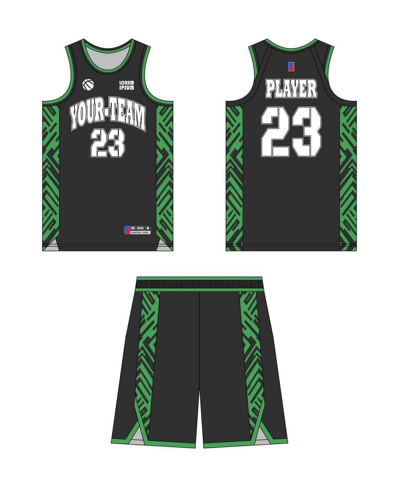 basketbal Jersey sjabloon ontwerp, basketbal uniform mockup ontwerp, vector sublimatie sport- kleding ontwerp, Jersey basketbal ideeën.