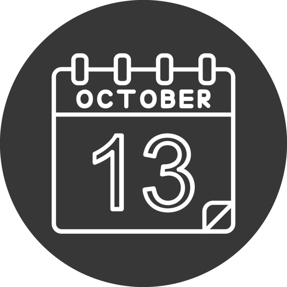 13 oktober vector icoon