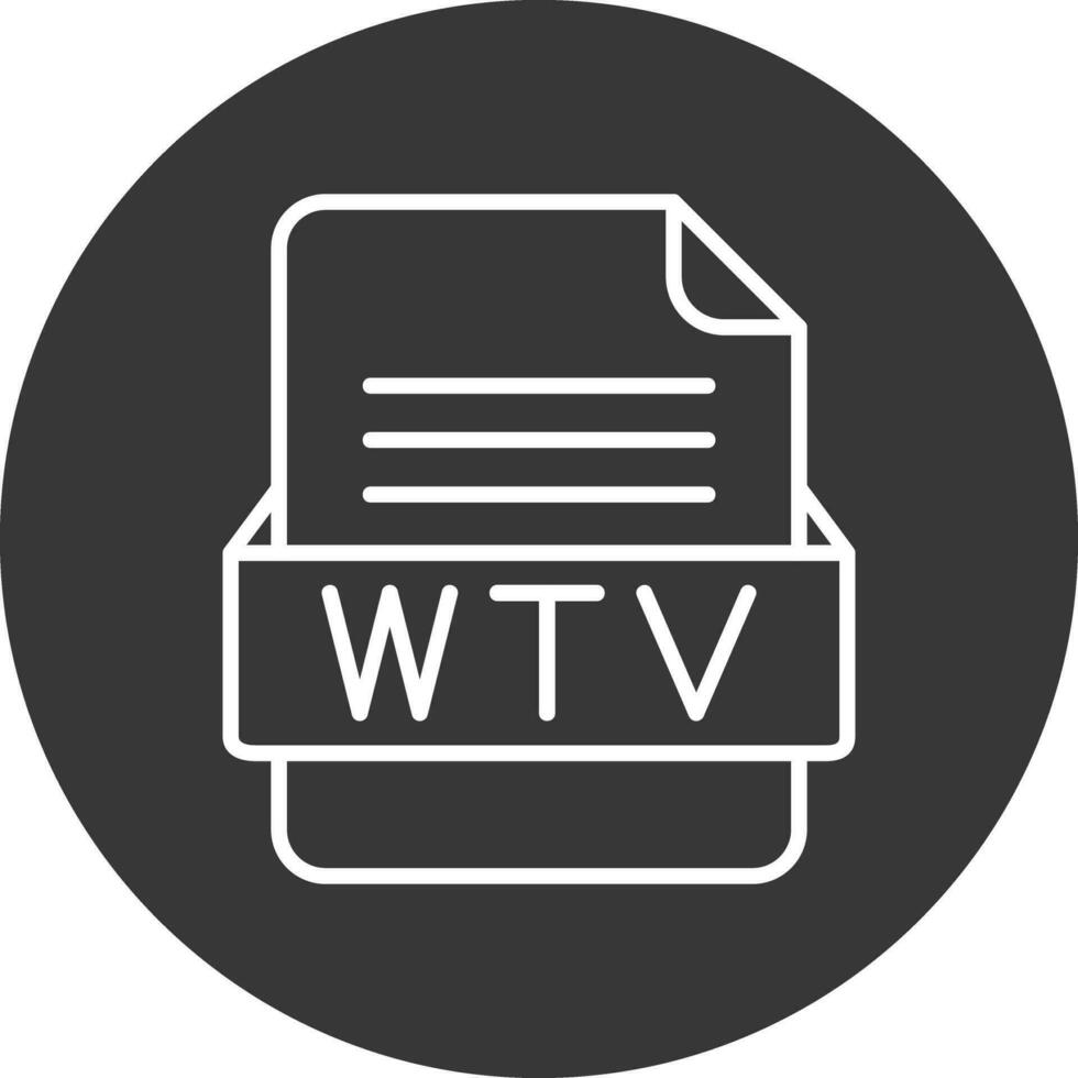 wtv het dossier formaat vector icoon