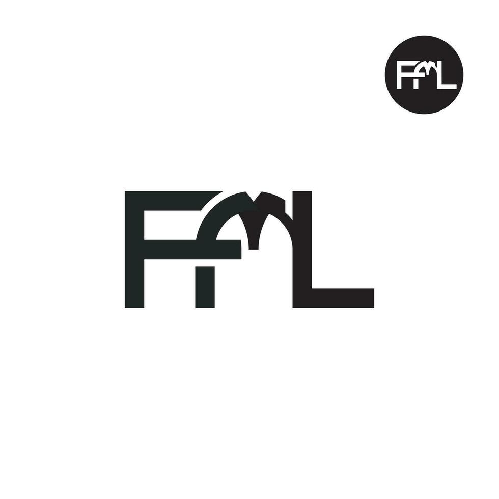 brief fml monogram logo ontwerp vector