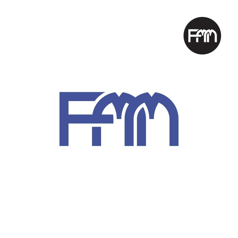 brief fmm monogram logo ontwerp vector