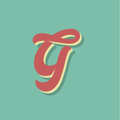 Retro karakter van een lettertype, vectorillustratie vector