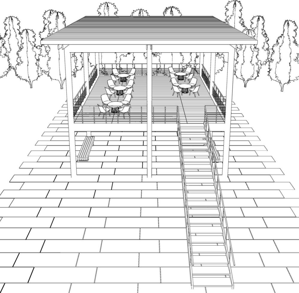 3d illustratie van gebouw project vector