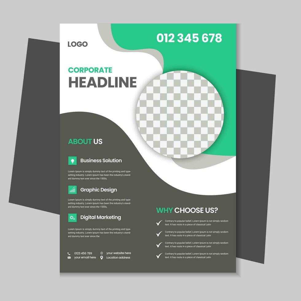 a4 bedrijf folder sjabloon ontwerp, zakelijke brochure, afzet folder, reclame folder sjabloon ontwerp met mockup vector