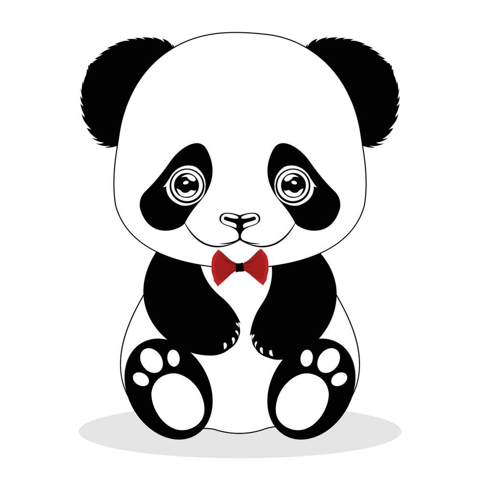 schattig panda clip art vector