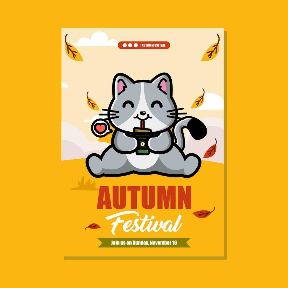 herfst festival viering verticaal uitnodiging sjabloon vector