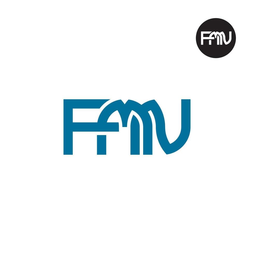 brief fmn monogram logo ontwerp vector