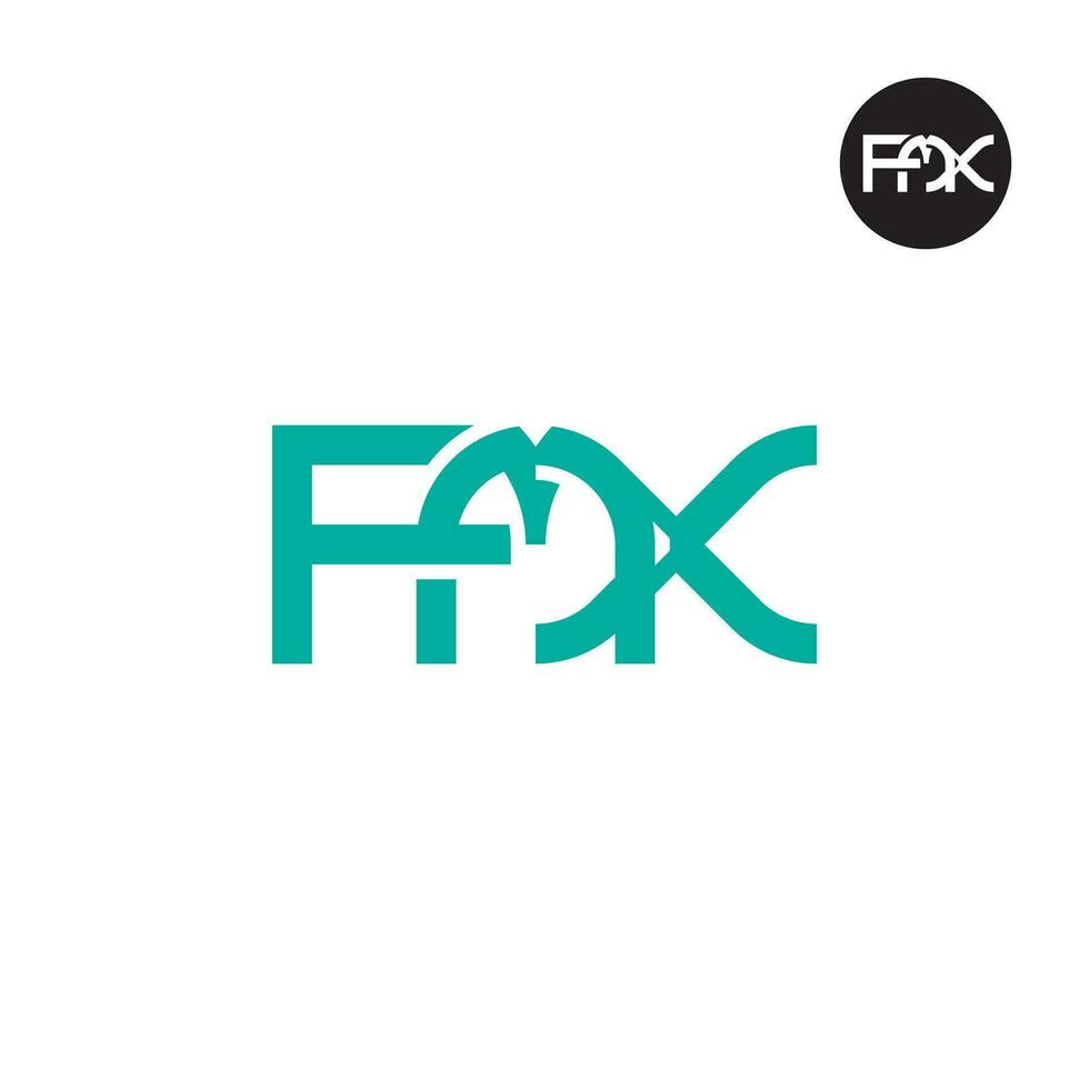 brief fmx monogram logo ontwerp vector