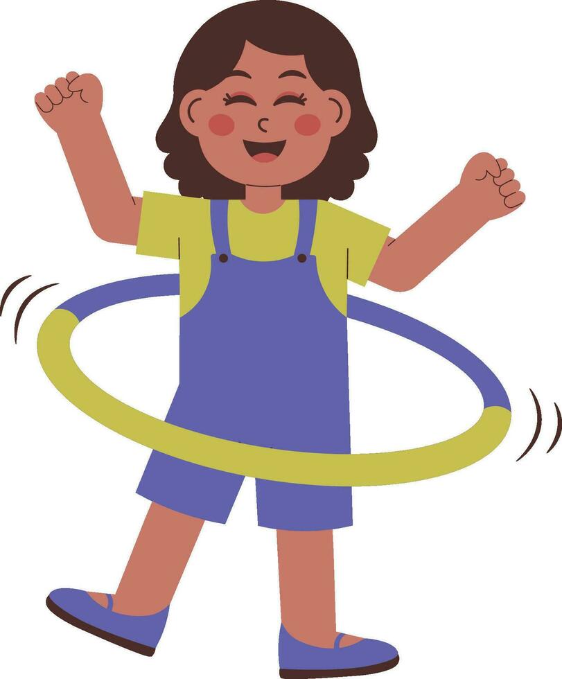 schattig meisje met hula hoepel illustratie vector