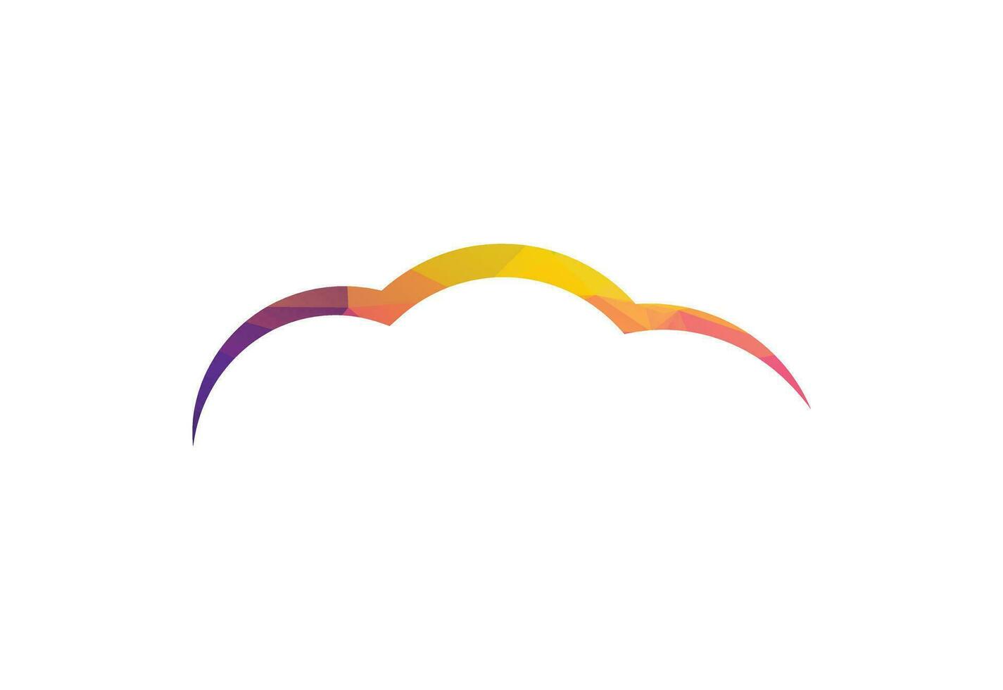 laag poly en solide wolk logo ontwerp, vector ontwerp sjabloon