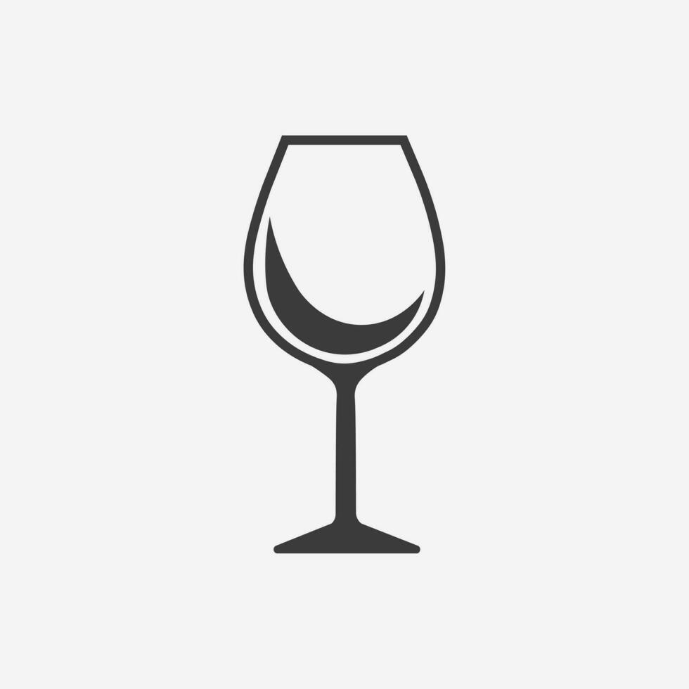 rood wijn icoon vector. alcohol, drankje, glas, wijnglas symbool teken vector