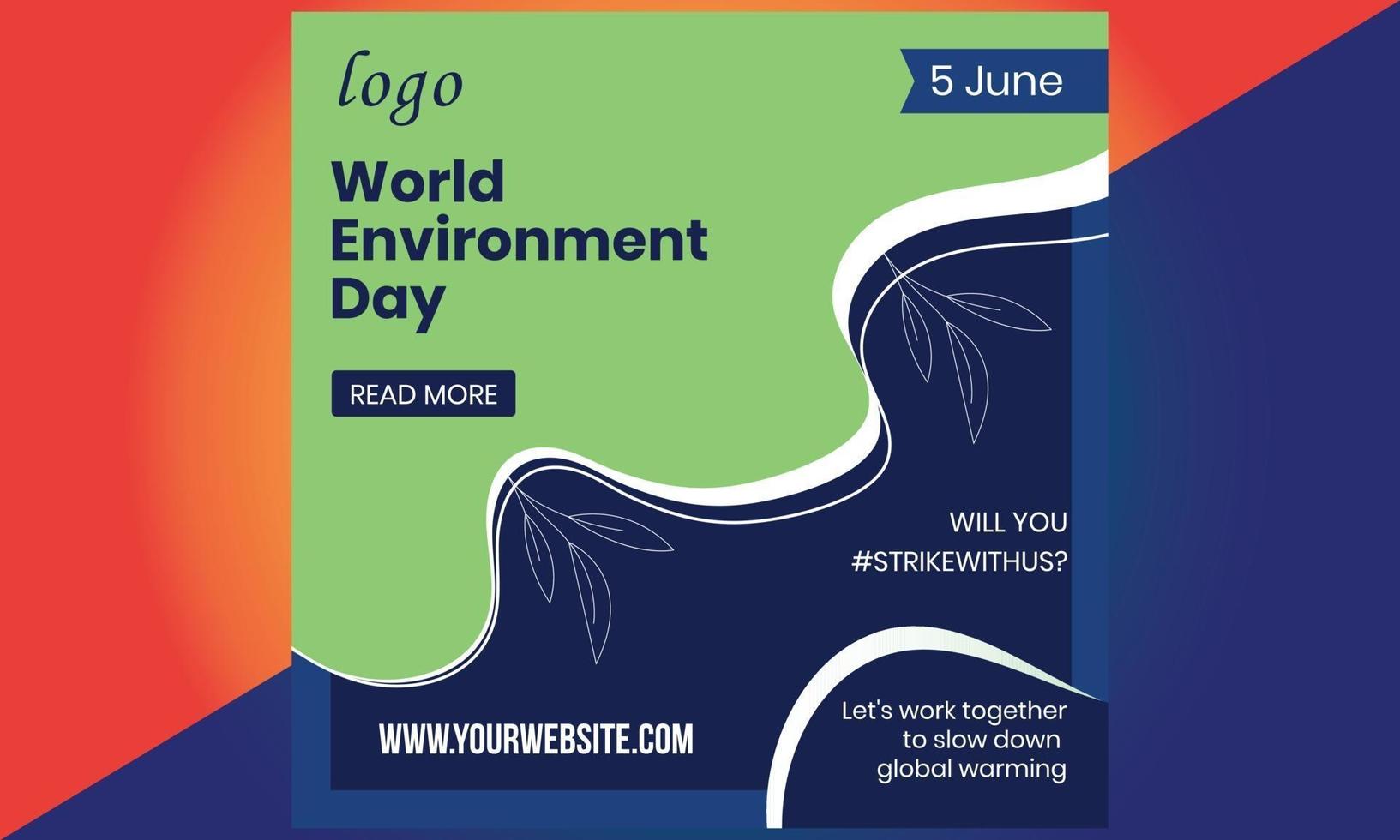 wereld Milieu Dag. groene eco aarde. wereld Milieu Dag. vector