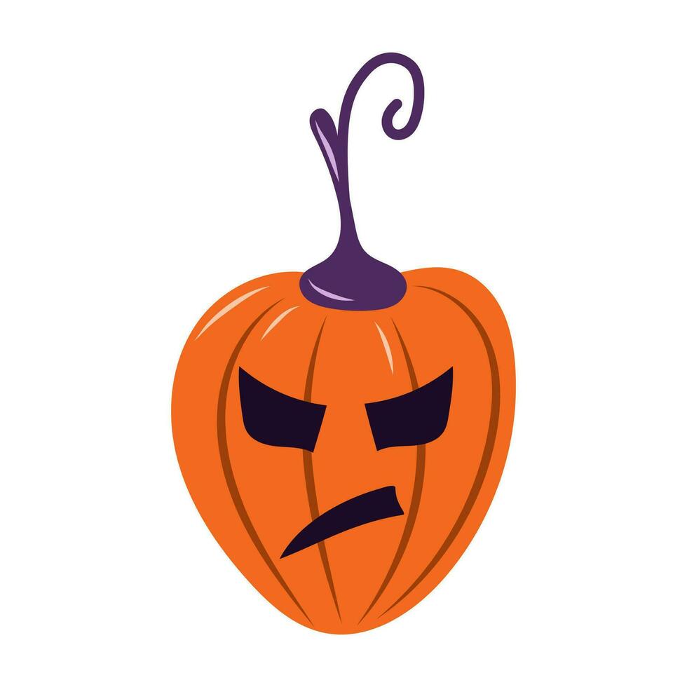 gesneden halloween pompoen met spookachtig gezicht. vector illustratie
