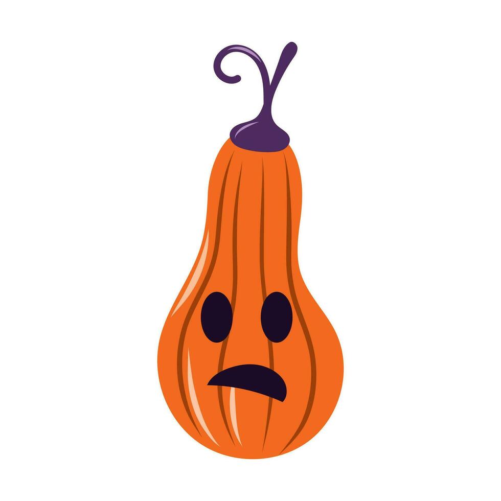 gesneden halloween pompoen met spookachtig gezicht. vector illustratie