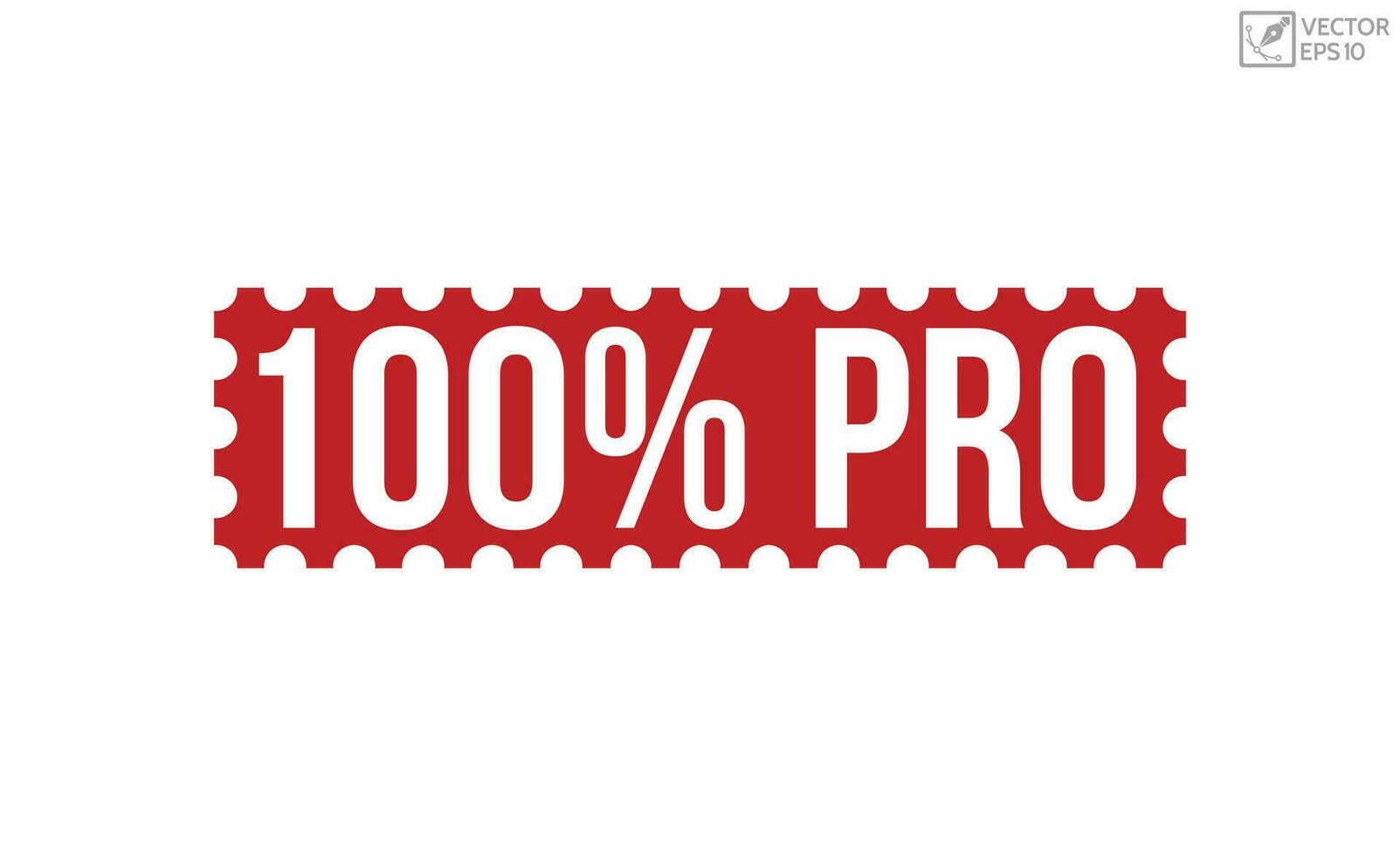 100 percentage pro rood rubber postzegel vector ontwerp.