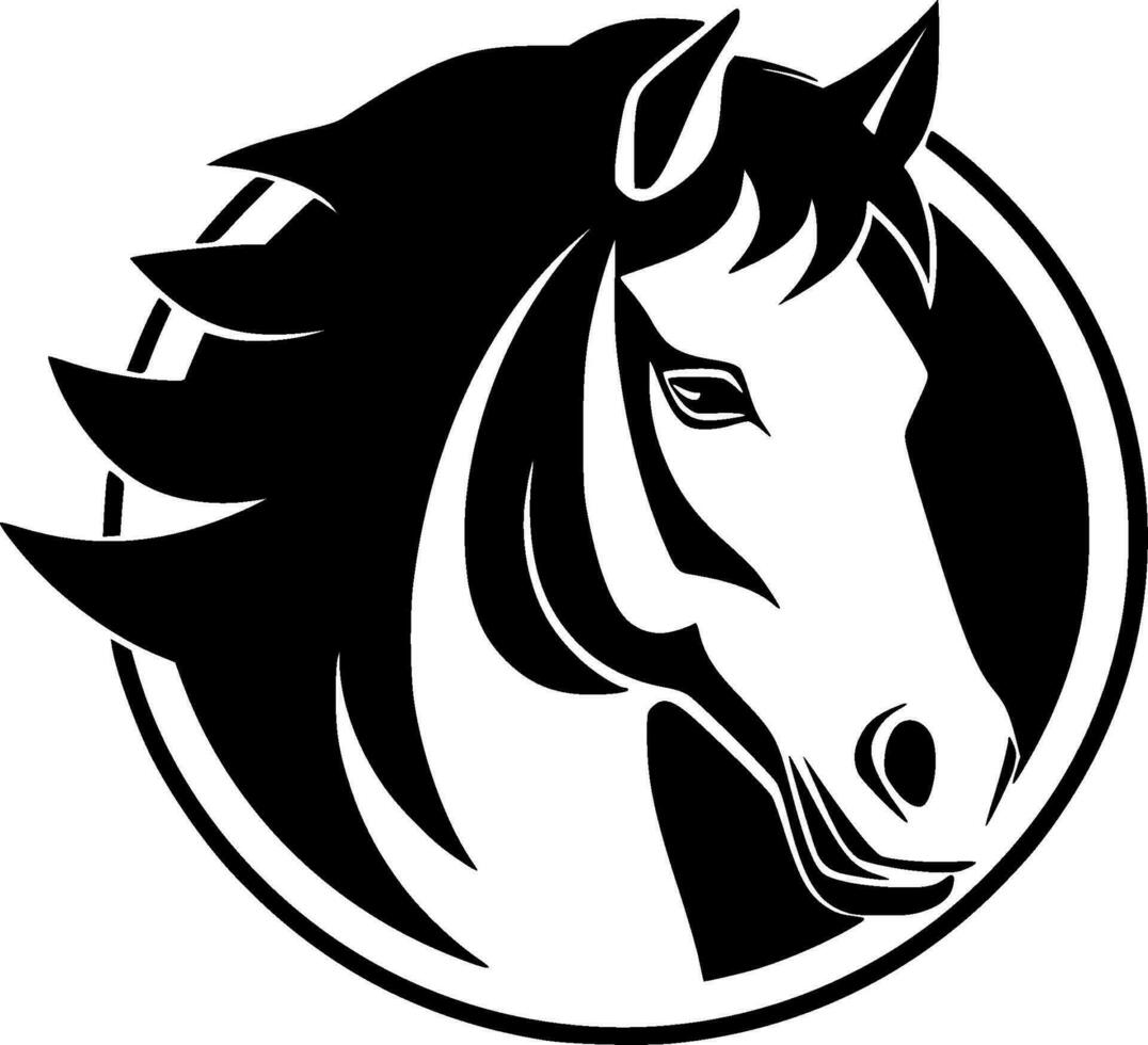 paard, minimalistische en gemakkelijk silhouet - vector illustratie