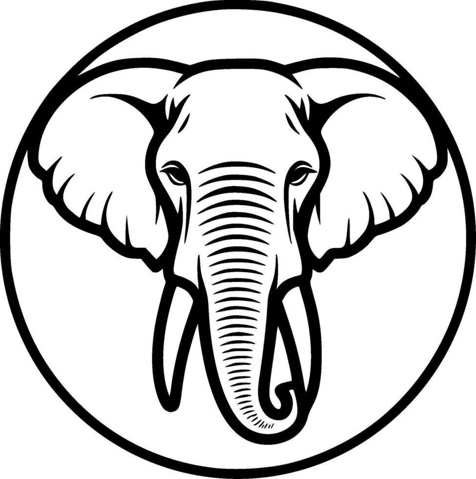 olifant, zwart en wit vector illustratie