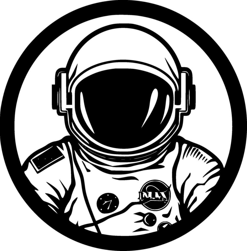 astronaut, minimalistische en gemakkelijk silhouet - vector illustratie