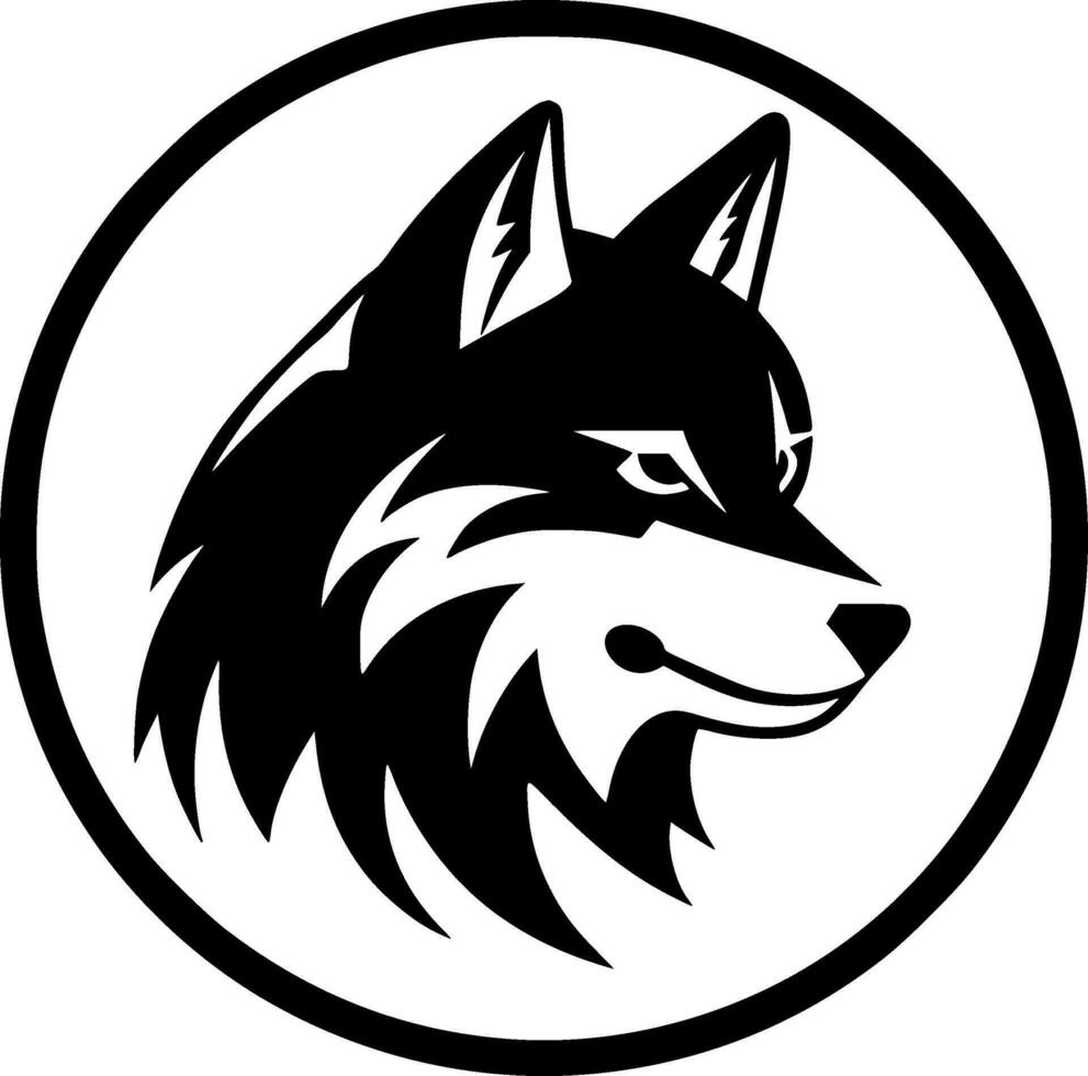 wolf - minimalistische en vlak logo - vector illustratie