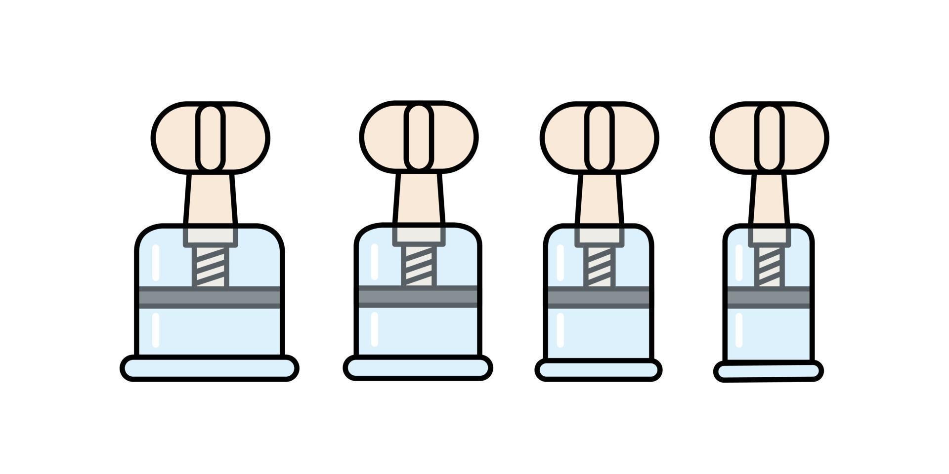 vacuüm glazen blikjes met een schroef. vector