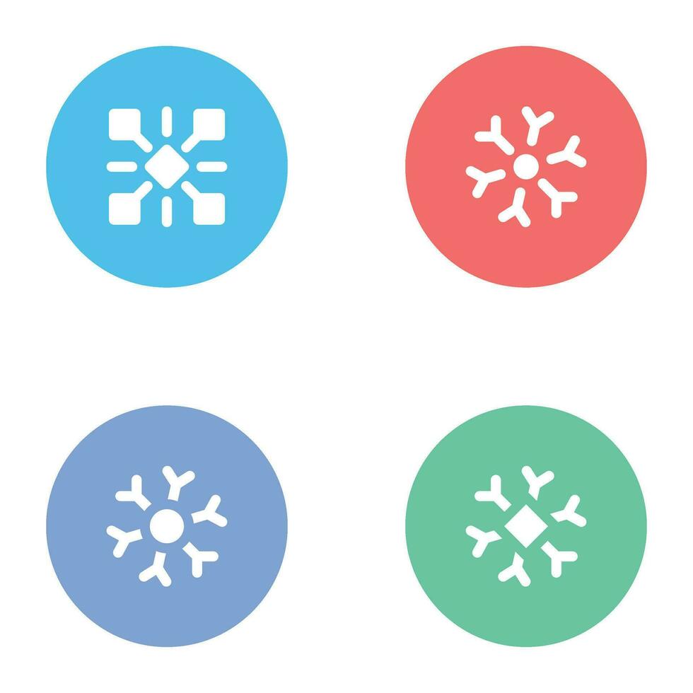 sneeuwvlok ontwerpen vlak ronde pictogrammen vector