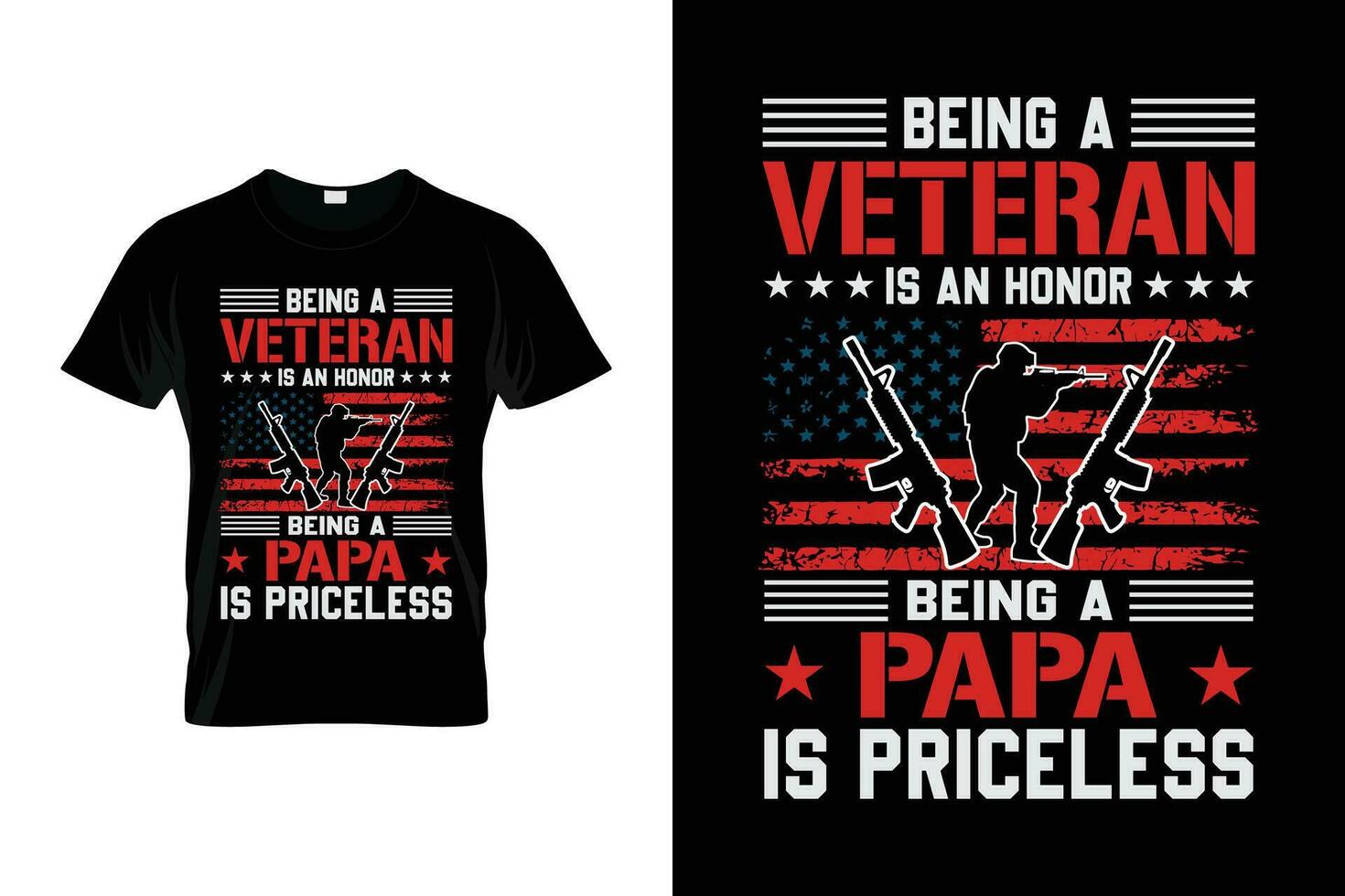 wezen een veteraan is een eer wezen papa is onbetaalbaar patriottisch ons leger trots ons veteraan 4e van juli t-shirt vector