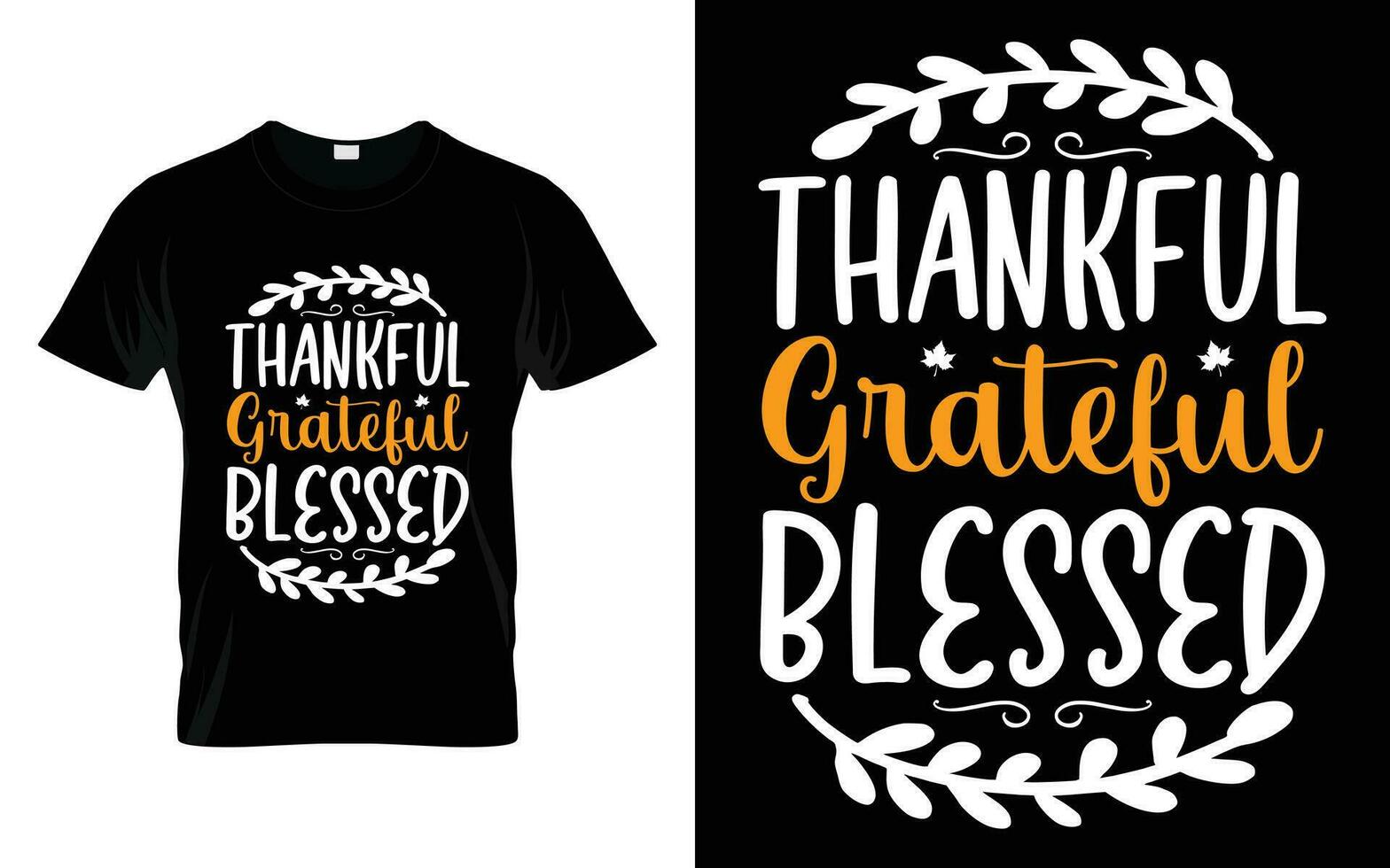 dankbaar dankbaar gezegend gelukkig dankzegging vallen seizoen t-shirt vector