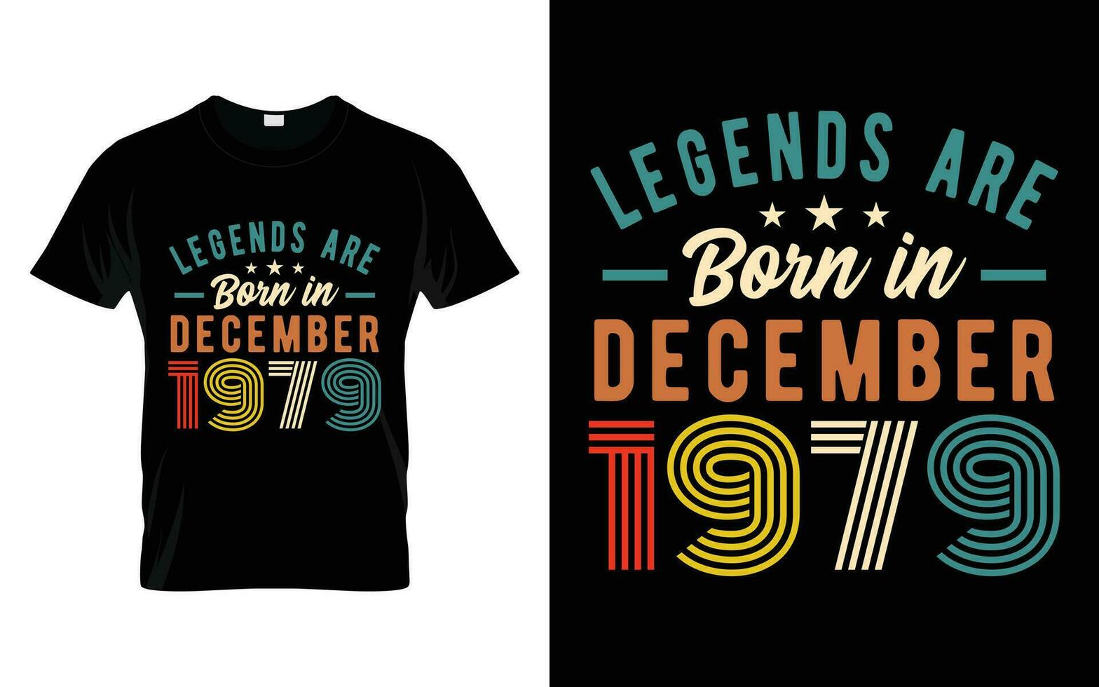 44e verjaardag legends zijn geboren in december 1979 gelukkig verjaardag geschenk t-shirt vector