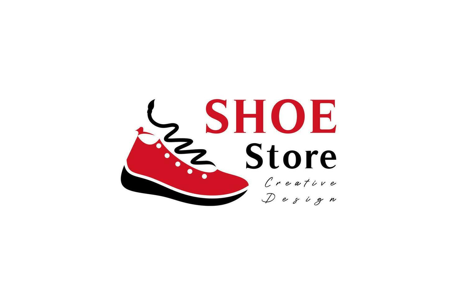 hand- getrokken mode schoen winkel logo ontwerp, sport- schoenen vector